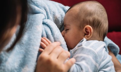 Close-up of baby nursing 