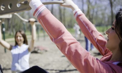 Women in a park exercising