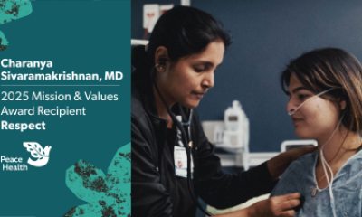 Charanya Sivaramakrishnan, MD, PeaceHealth 2025 Mission & Values Award Honoree for Respect