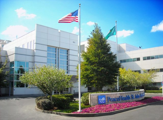Entry way to St. John Medical Center in Longview, Washington