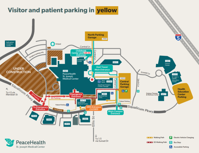 St. Joseph Medical Center Visitor Map during construction