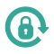 Circular arrow around a padlock illustration
