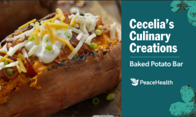 Baked sweet potato topped with salsa, sour cream and cheese