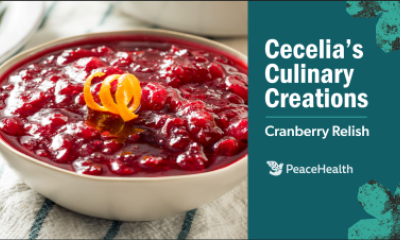 close-up of bowl of cranberry orange relish