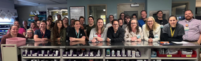 The staff and residency team at St. John Medical Center pose for a photograph